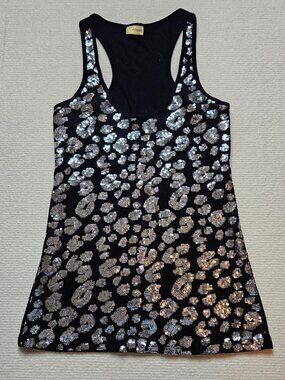 Wildcat sequined leopard print tank top - Size Small
